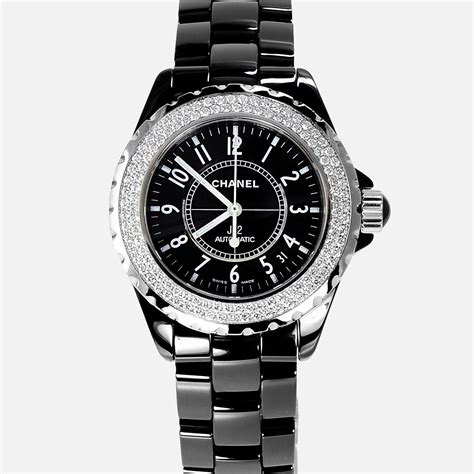 chanel black diamond watch